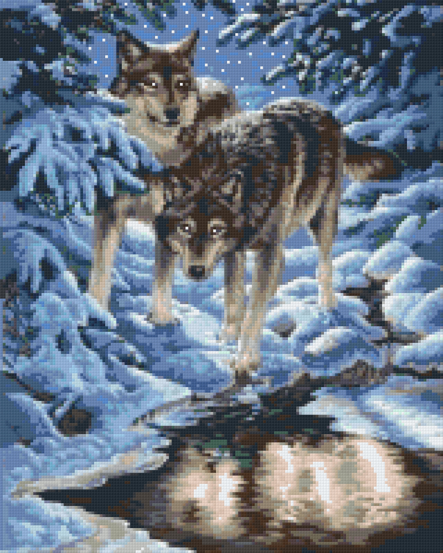 Winter Wolfs Blues Sixteen [16] Baseplate PixelHobby Mini-mosaic Art Kit image 0